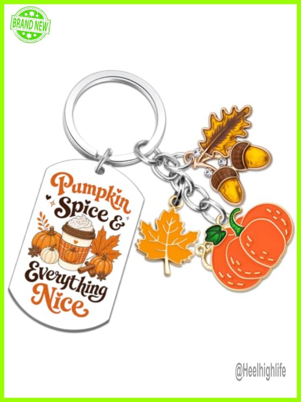 Stainless Steel Pumpkin Keychain Bag Charm Fall Halloween Thanksgiving